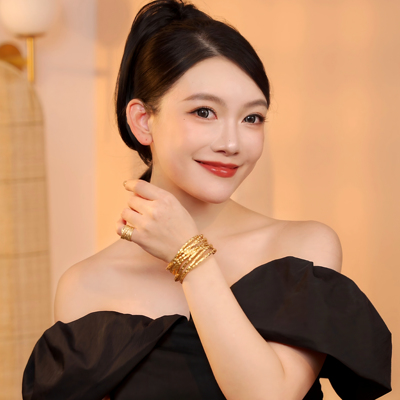 【明星同款】GASBIJOUX珈思利亚纳手镯戒指套装小众轻奢套装