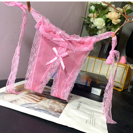 女士均码大码绑带可调节内裤 性感低腰蕾丝丁字裤 Underwear