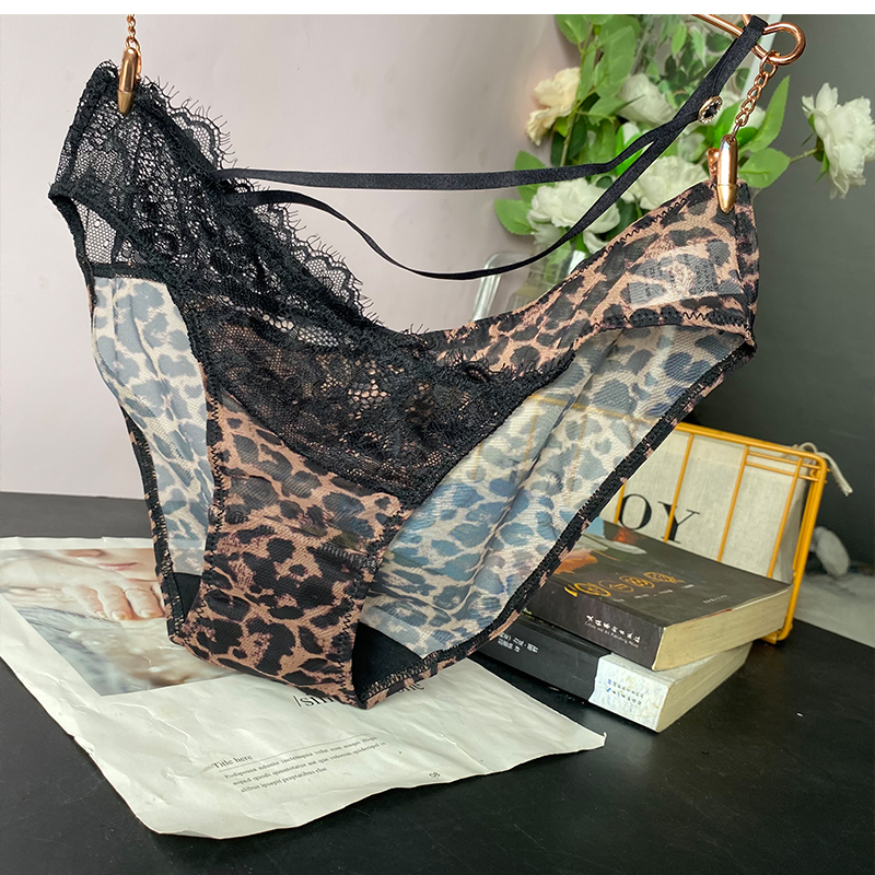 性感豹纹低腰柔软舒适女人三角裤