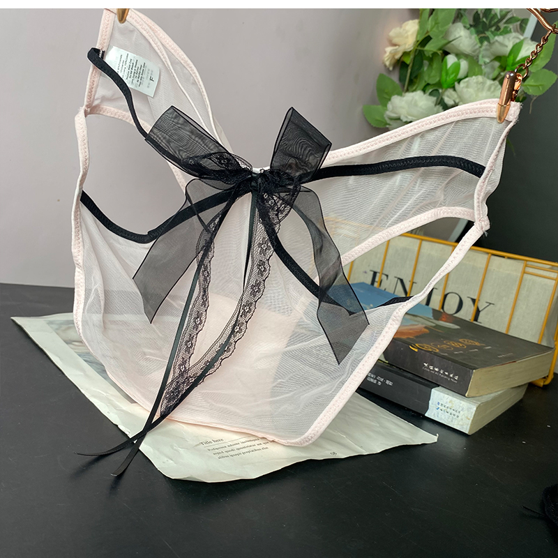 大蝴蝶结丝带镂空性感低腰内裤