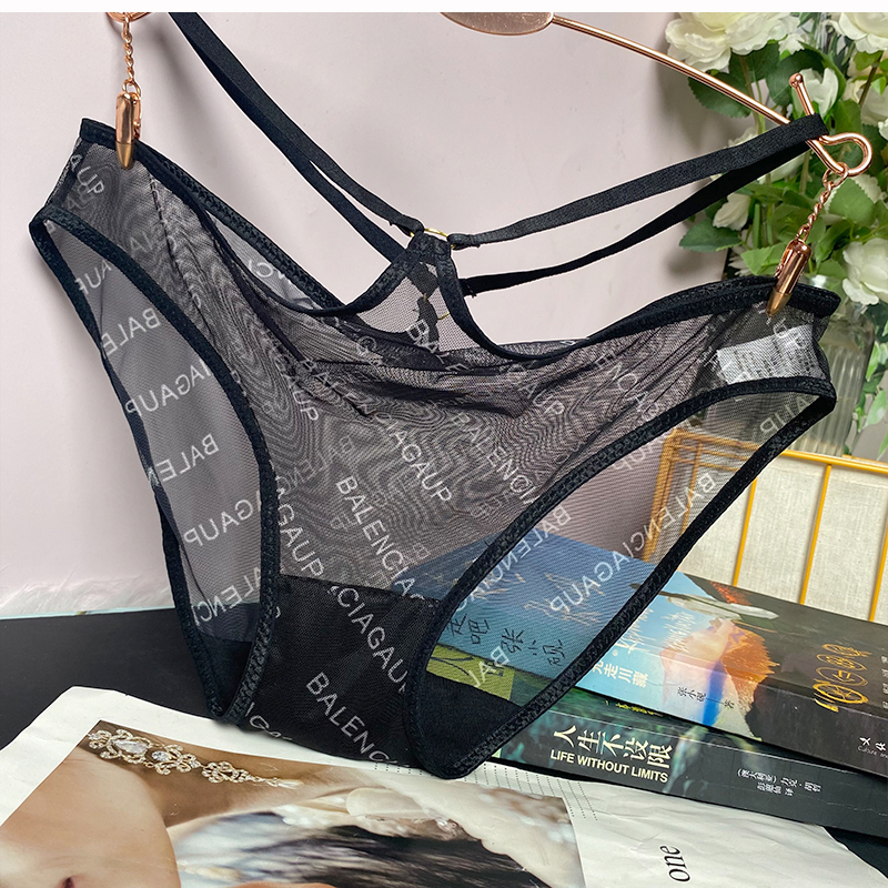 性感双腰细带印花款女士内裤