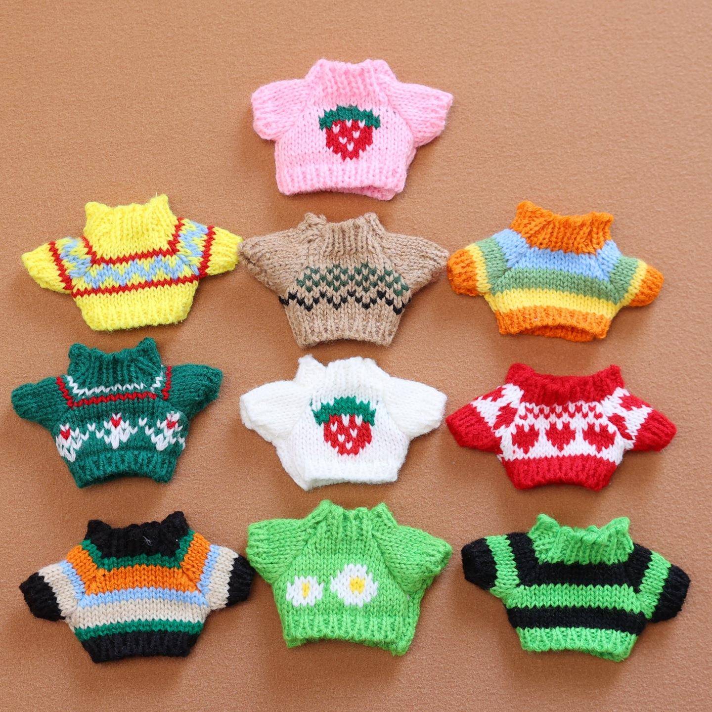 14cm掌门狗毛衣10cm棉花娃娃衣服玫玫毛绒小挂件上衣玩偶公仔配饰