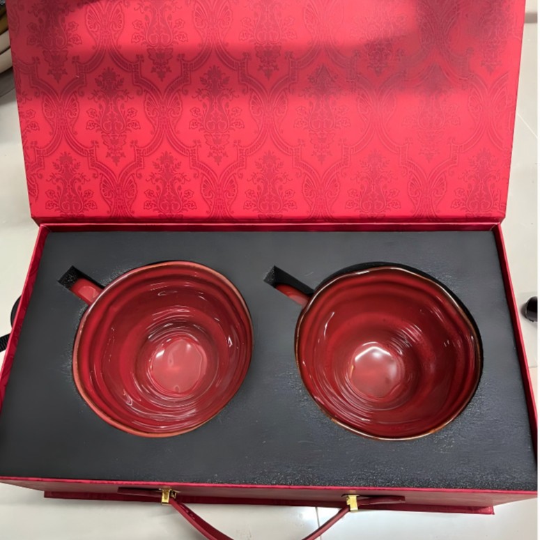 窑变红手冲咖啡杯碟早餐