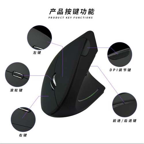 左手右手五代垂直人体工学光电鼠标 充电左撇子直立鼠标mouse现货