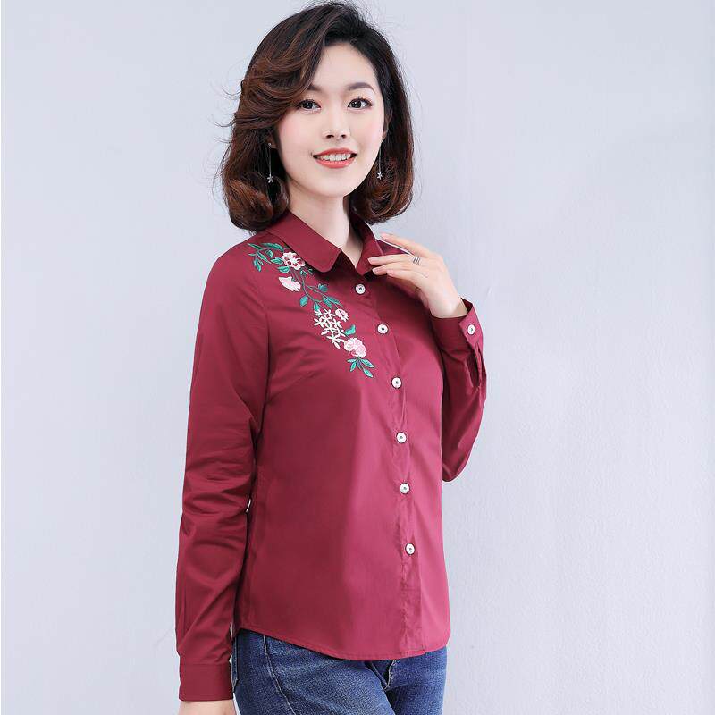 三四五十岁妈妈春天穿的纯棉上衣服35到40中年妇女士长袖衬衫小衫|msdalam kategori Butik wanita / wanita, shirt - dari Buy2taobao.com untuk memberikan perkhidmatan ejen Taobao profesional membeli