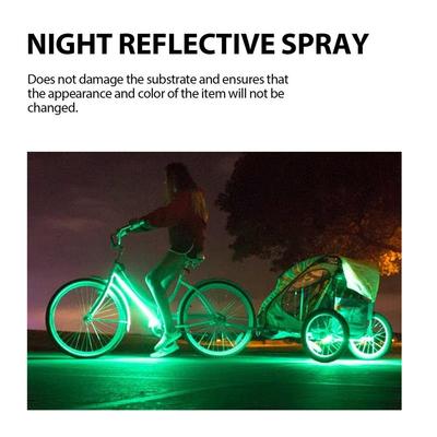 Night-reflection spray, bicycle clothes, night-time warning