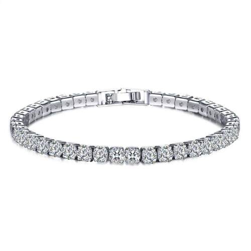 One row, two rows, three rows full of diamond bracelets.