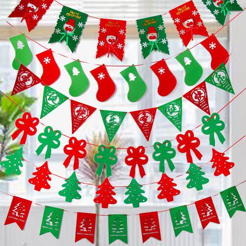 Christmas Decorative Triangular Flags, Mallory Hotels, and C