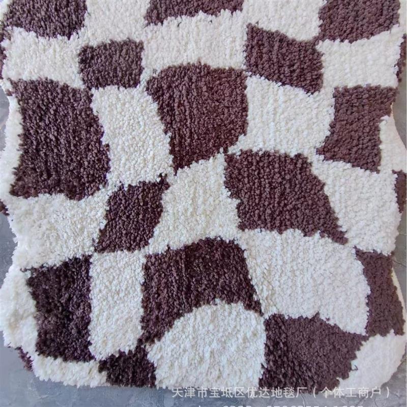 The velvet, black and white velvet carpet house with a thick