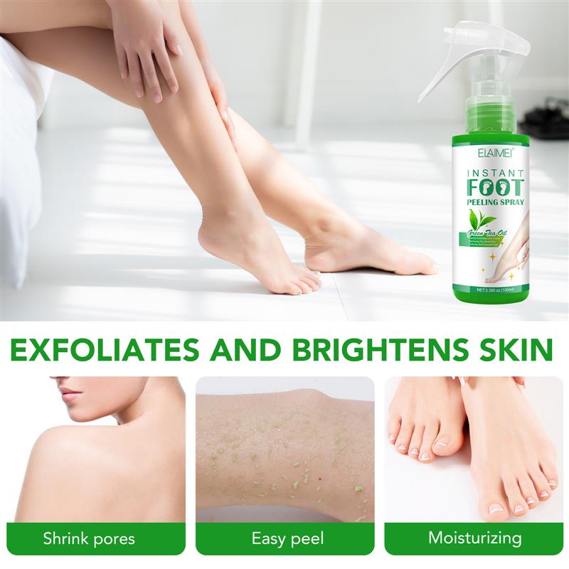 The foot is sprayed with heat in the corner and the foot is