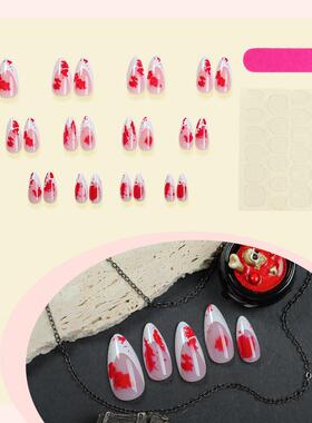 Twenty-four pictures of Halloween wearing acrylic blood and