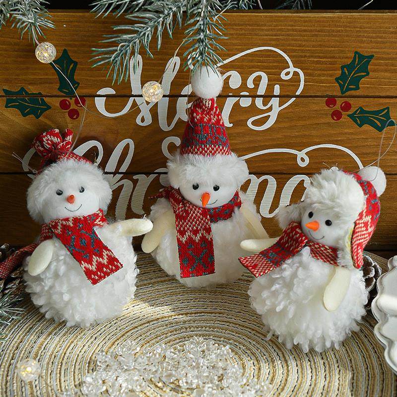 A small Christmas tree with a fuzzy red and white scarf and