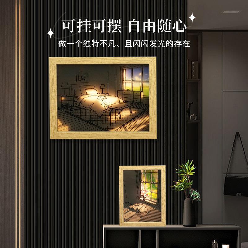 The mirror lights open the lights and the photo mirror glows