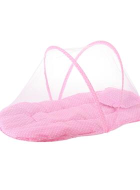 Baby hugged with a pillow net mask without a childs hand-in