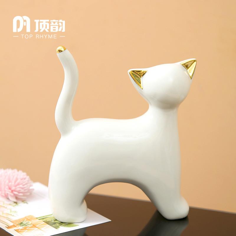 Euro-style porcelain cat tablet cabinets with decoratives in