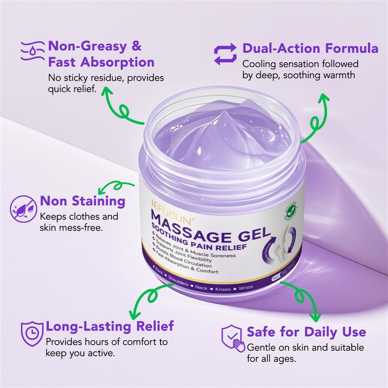 The joint massage and nursing gel improves the pain on the j