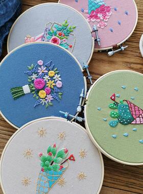 Artificially made embroidery packaged by embroidery diy and