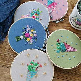 Artificially made embroidery packaged by embroidery diy and