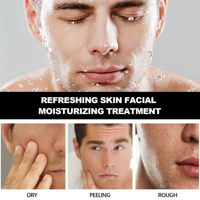 Wet face cream for men, wet water for skin and skin with nur