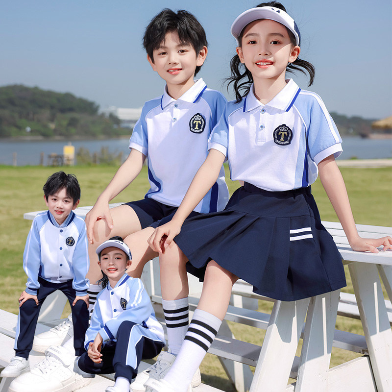 幼儿园园服夏装儿童校服秋季小学生运动会班服短袖校服纯棉套装款