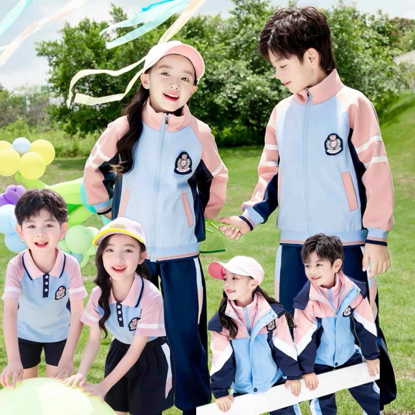 小学生校服春秋纯棉运动服三四件套冲锋衣幼儿园园服秋季儿童班服