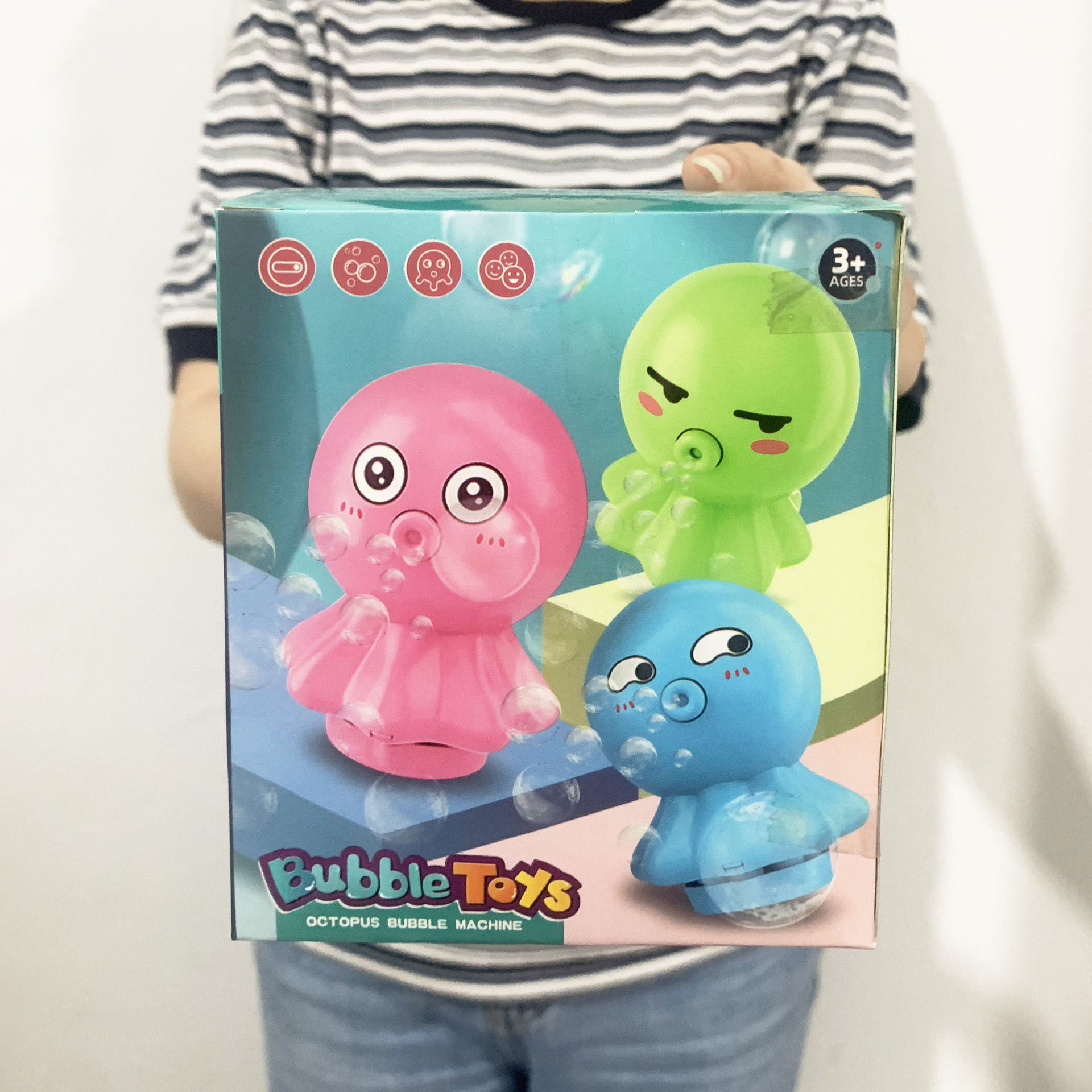 儿童章鱼泡泡机 跨境新款 8孔电动出泡 卡通八爪鱼泡泡枪玩具批发