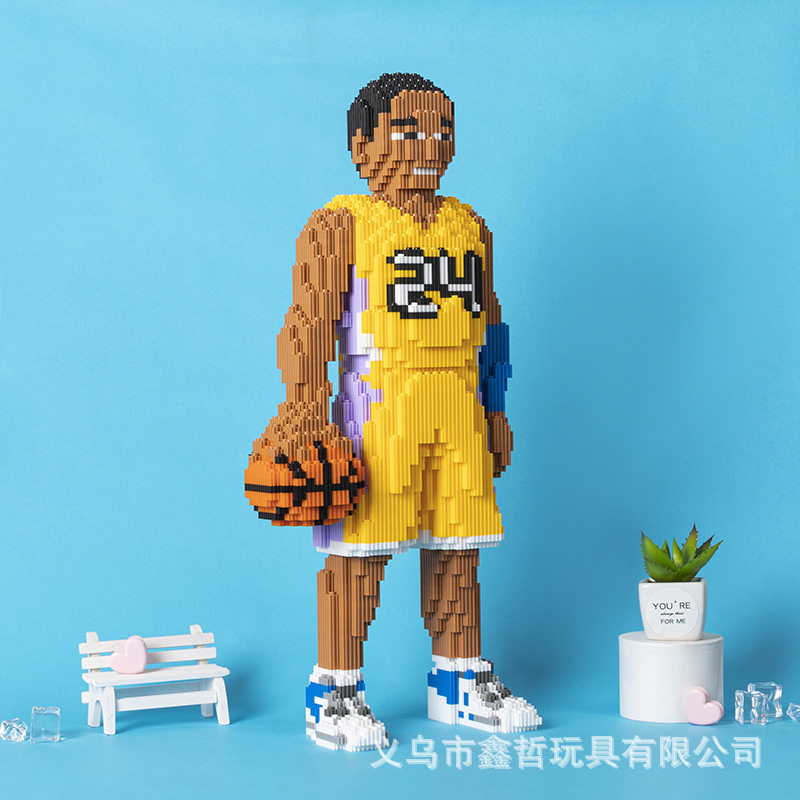 鑫哲纪念款NBA篮球球星科比颗粒积木玩具DIY手办摆件男生礼物代发