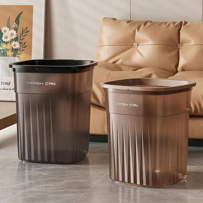 Large Household Plastic Transparent Trash Bin, Aesthetic and
