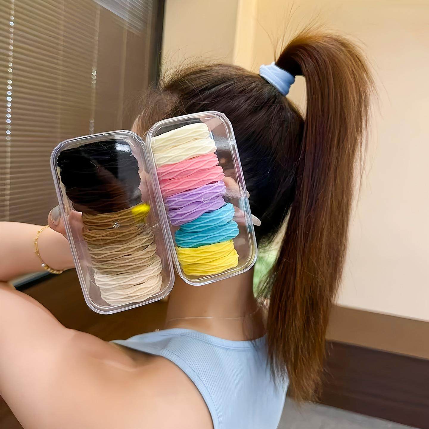 Elastic Face Mask Hair Ties for High Ponytails, Girls' Hair