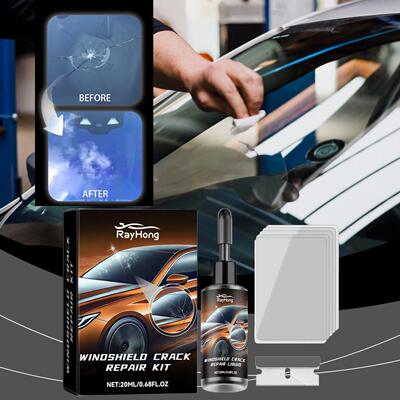 Rayhong Windshield Repair Kit - Quick Crack Fix for Clear Vi