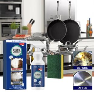 Jue-Fish Kitchen Oil Stain Foam Cleaner for Range Hoods, Sto