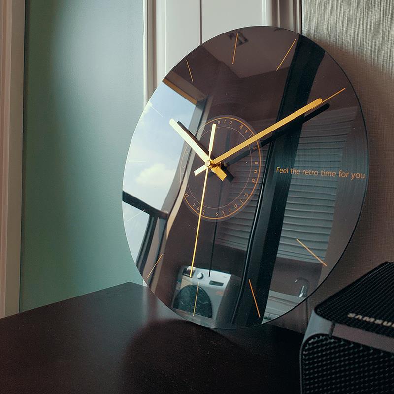 Luxury Silent Wall Clock Living Room Glass Clocks Wall Home