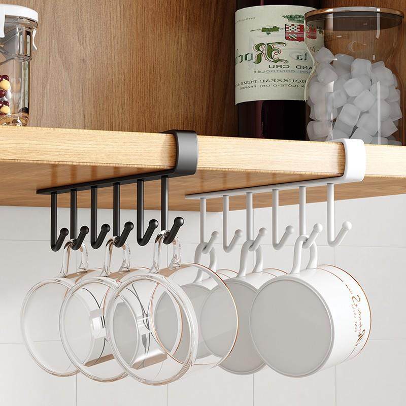 Kitchen Storage Rack with Traceless No-Drill Hooks, Cabinet