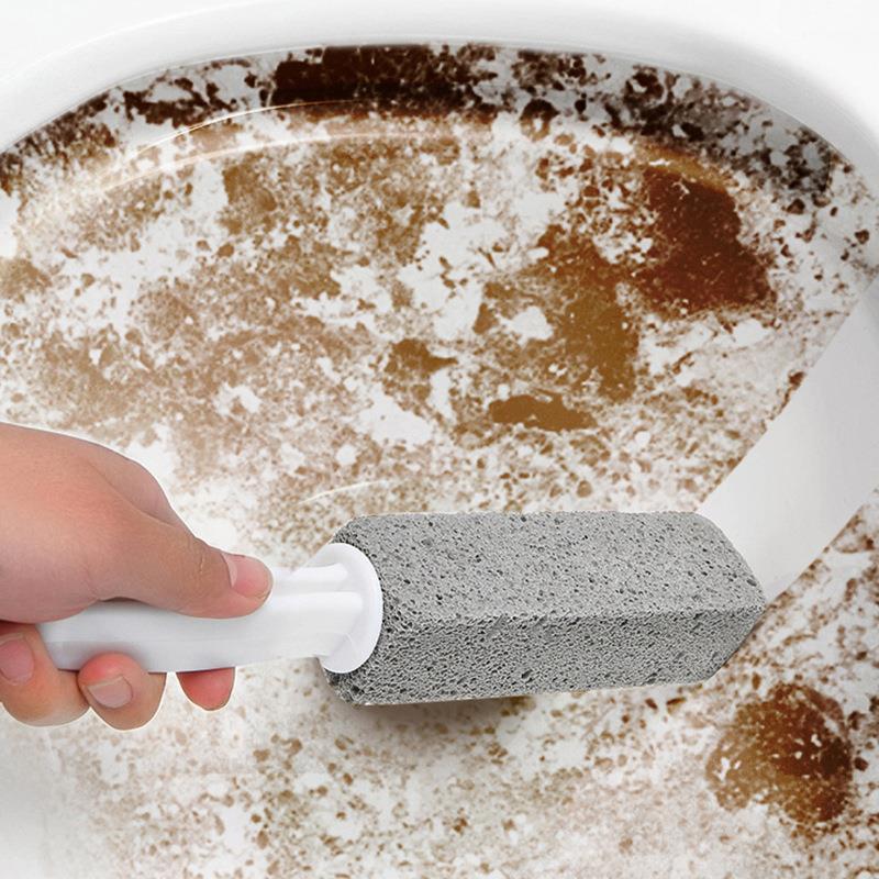 Long-handled pumice toilet brush, designed for thorough clea