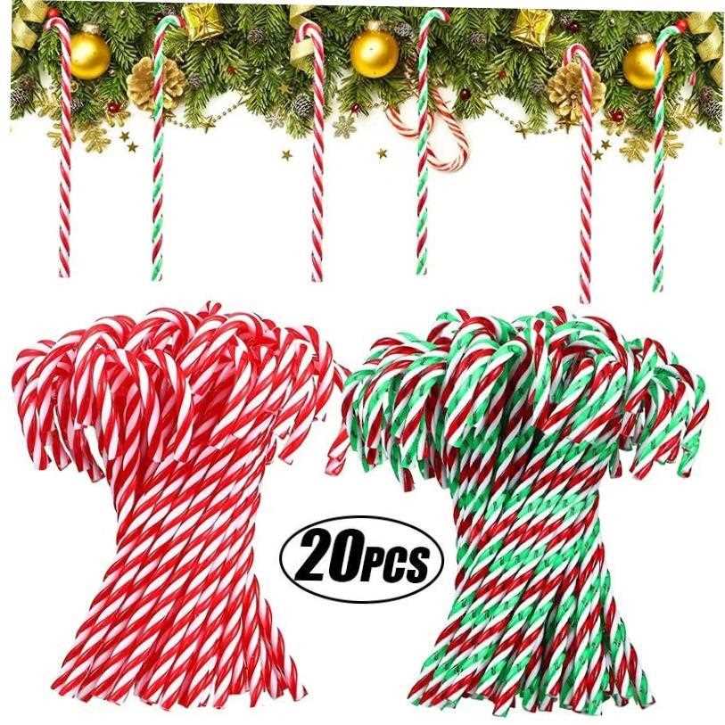 Christmas Candy Canes Acrylic Xmas Tree Hanging Twisted Crut