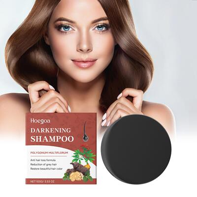 HOEGOA Black Hair Shampoo Bar for Daily Scalp Cleansing, Nat
