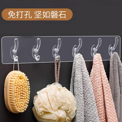 Strong Adhesive Hooks, 6-Pack Wall-Mounted Clear Corner Hook