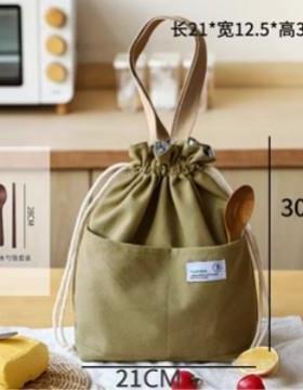 Canvas lunch tote bag, stylish and simple bento box, tin foi