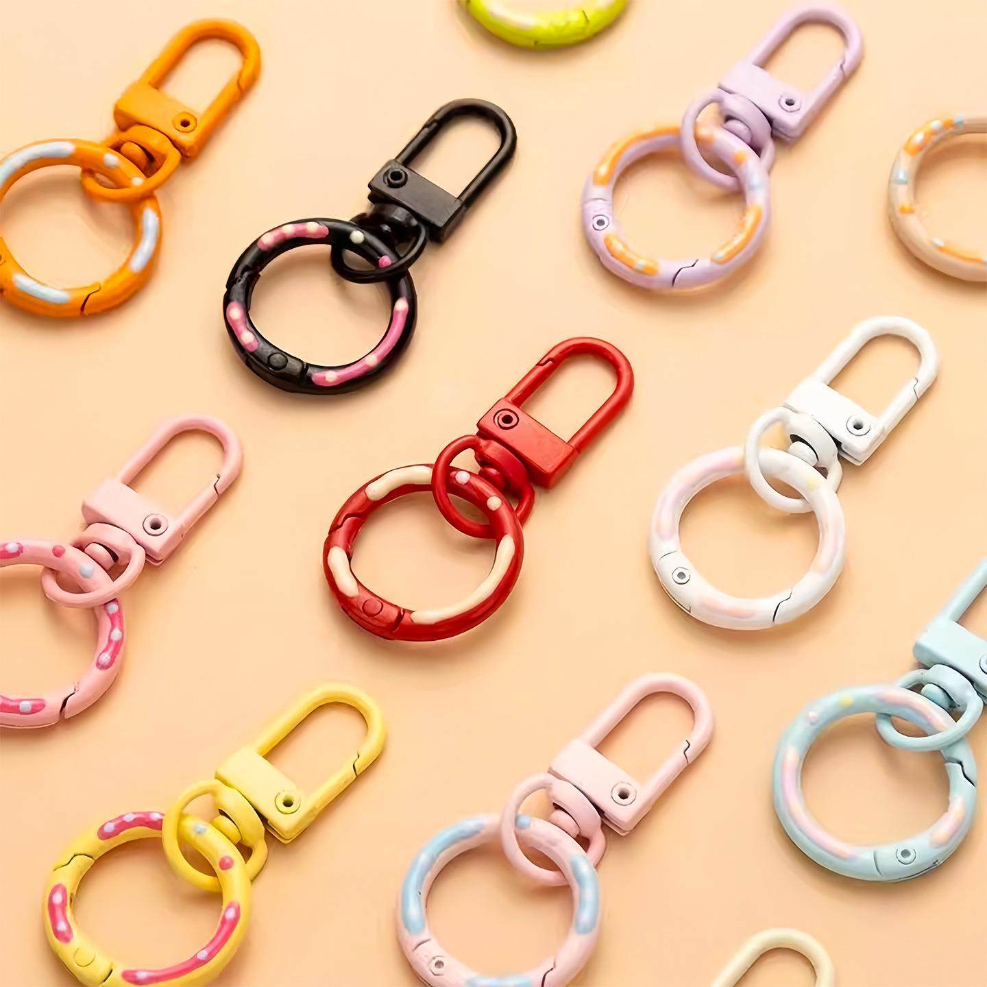 Colorful keychain accessories, cute cartoon character plush