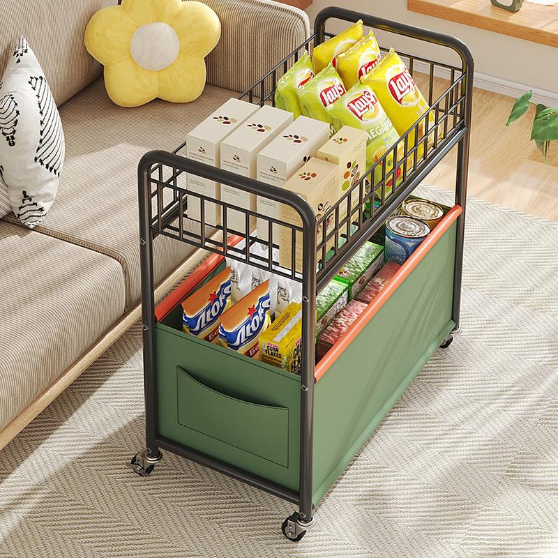 A multi-layer storage rack on wheels, perfect for students t