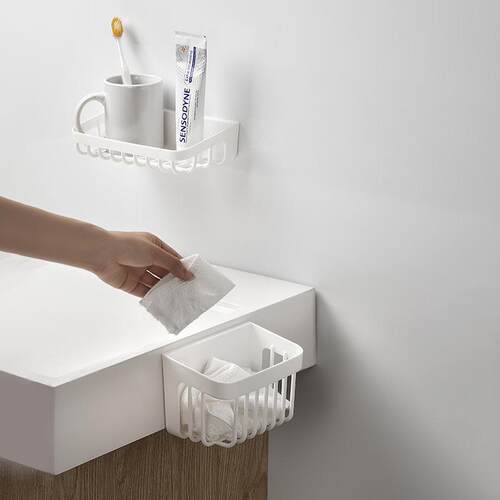 Wall-Mounted Hanging Storage Basket, Plastic Small Hanging B