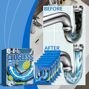 Jue-Fish Pipe Unblocker Powder - Cleans and Dissolves Clogs