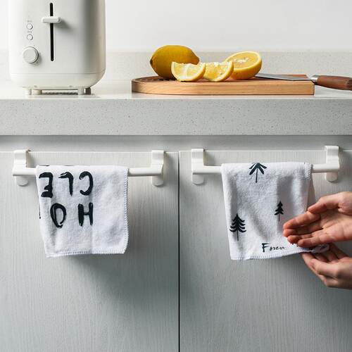 No-drill cabinet door towel rack, bathroom door, kitchen wal