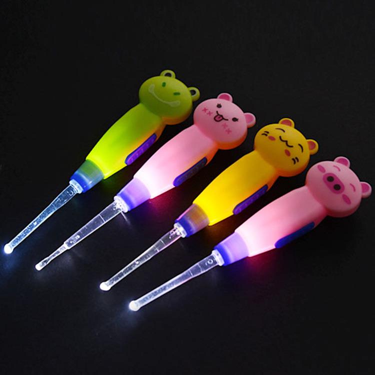 Cartoon Animal Detachable Ear Pick with Light, Illuminated E