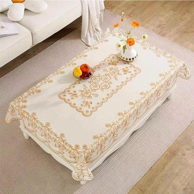 PVC Gold-Stamped Tablecloth, Waterproof, Dustproof, Heat-Res