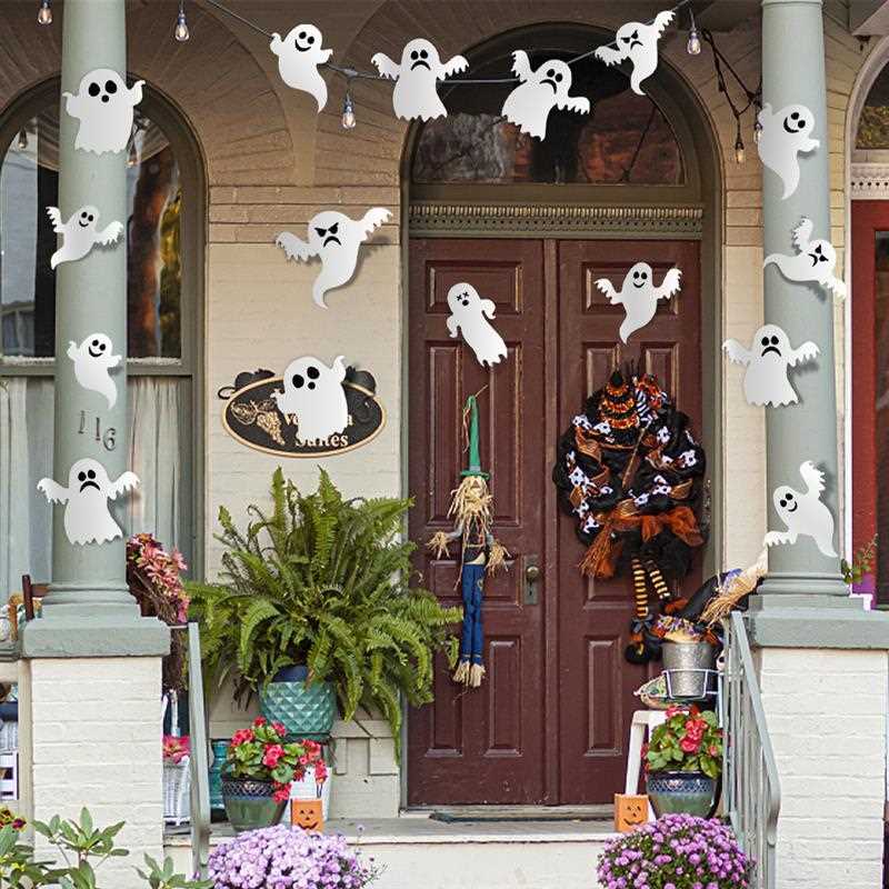 21PCS万圣节Halloween Ghost PET decorative wall stickers贴纸