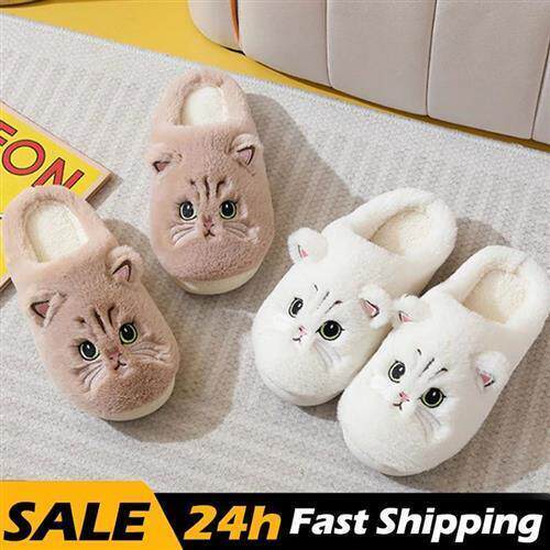 Couple Winter Home Slippers Women Shoes Cute Cartoon Cat Sli