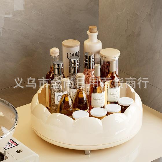 Rotating kitchen spice box storage rack, cosmetic organizer,