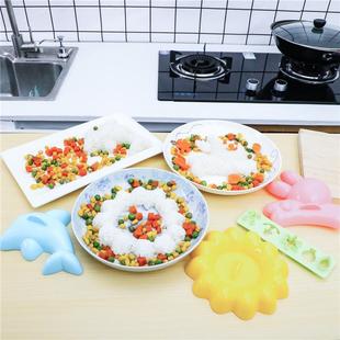 Dolphin Rice Mold 4-Piece Set, Rabbit Cartoon Baby Rice Ball