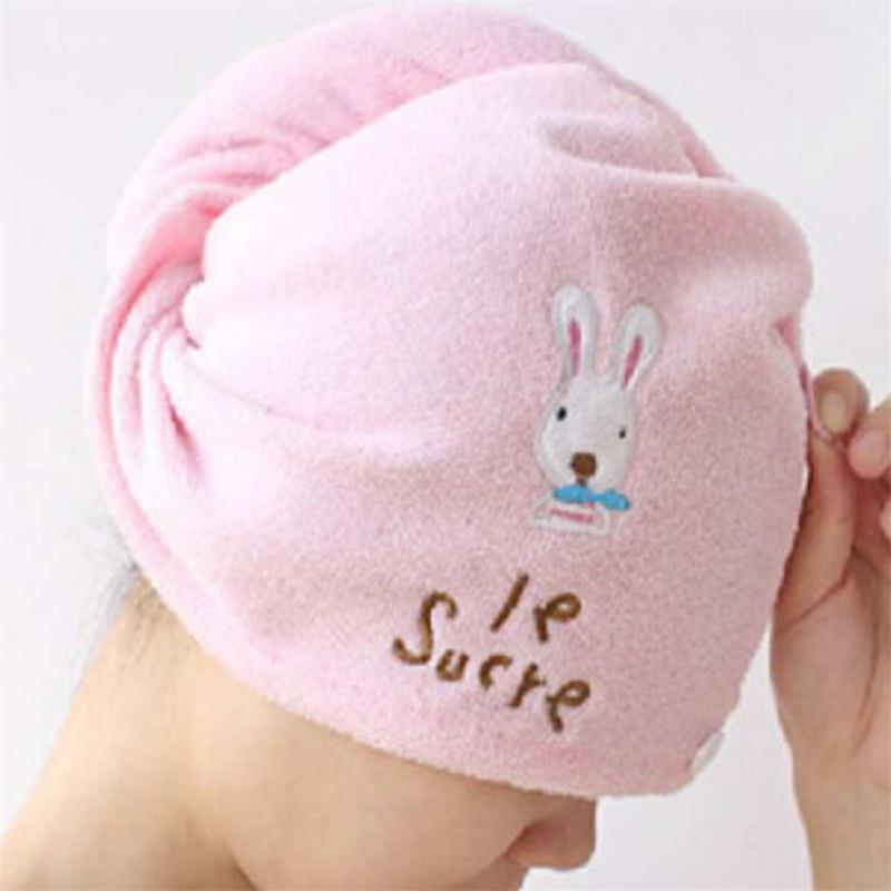 New Cartoon Cute Rabbit Dry Hair Hat Wholesale Baby Hair Abs
